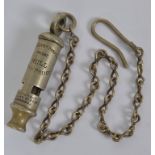 POLICE WHISTLE: An original Victorian / early 20th century Police ' Metropolitan ' uniform whistle,