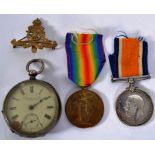 MEDAL GROUP; A good First World War WWI medal pair of Gnr 104848 H. Guy, Royal Artillery.