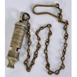 POLICE WHISTLE: An original Victorian / early 20th century Police ' Metropolitan ' uniform whistle,