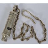 POLICE WHISTLE: An original early 20th century / Victorian Police ' Metropolitan ' uniform whistle,