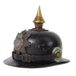 PICKELHAUBE: A late WWI First World War Saxon ersatz pickelhaube helmet,