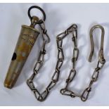 POLICE WHISTLE: An original antique Victorian Police uniform whistle,