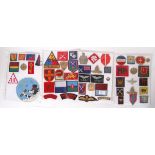 PATCHES & BADGES: A good collection of British military and uniform cap badges and cloth formation