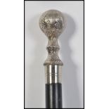 A silver plated gentlemans walking stick / promenade cane.