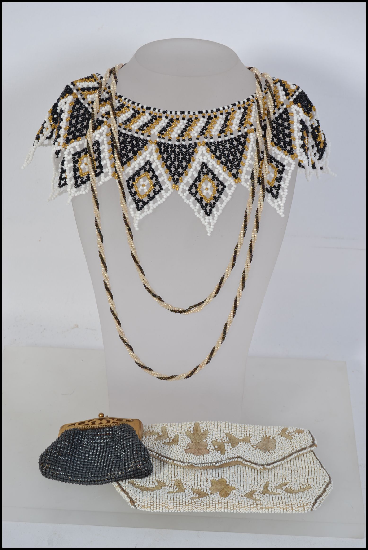 A collection of vintage jewellery and accessories to include a rare 1930's Art Deco Whiting & Davis