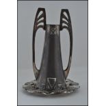 A 19th century WMF silver Britannia metal Art Nouveau twin handled vase H15cm
