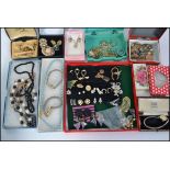 A good collection of vintage and retro costume jewellery to include beads, bracelets, necklaces,