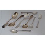 An Harlequin set of eight silver hallmarked tea spoons,