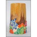 An early 20th century Clarice Cliff Bizarre pattern hand painted ' My Garden ' floral vase.