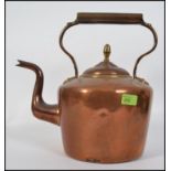 A Victorian / early 20th century style large / oversized copper kettle with handle and shaped