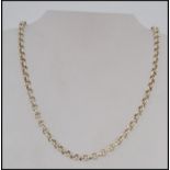 A silver 925 Sheffield hallmarked belcher linked necklace chain,