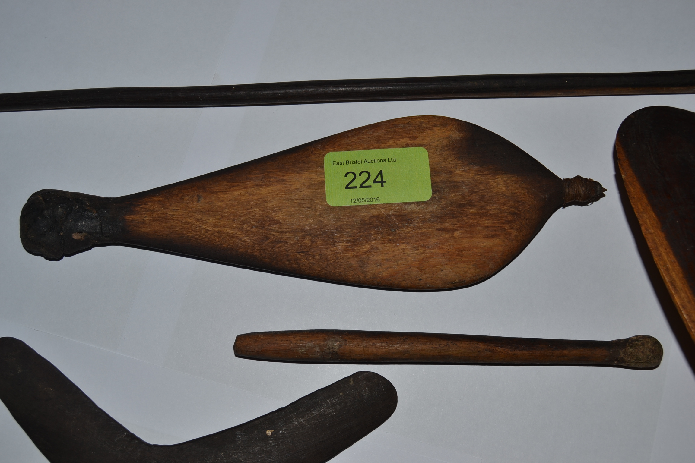 A collection of early 20th century tribal Aboriginal small hunting weapons to include a spear