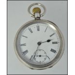 A silver 925 Omega pocket watch with crown winder,