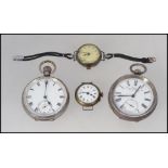 2 silver pocket watches,