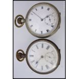 2 early 20th century pocket watches each with subsiduary seconds dials.