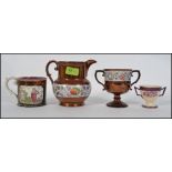 A collection of early 20th century Lustre ware painted decorative vases,