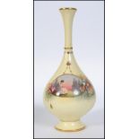 A Royal Worcester hand painted cabinet vase signed J.