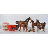 Interesting group of china ware to comprising of 2 Beswick horses (1 large, 1 small) plus 5 others.