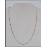 An Italian 18ct gold chain necklace with birdcage style links. Markeed 750 1AR Tests 18ct gold.