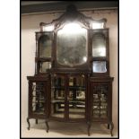 An Edwardian large mahogany mirror back sideboard chiffonier.