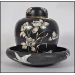 A Thomas Forester ' Phoenix Ware ' large ceramic ginger jar in the ' Cairo ' pattern having black
