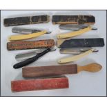 A collection of cut throat razor to include Kismet, Fisher Ideal,