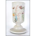 A beautiful Victorian large cut glass handpainted vase.