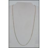 A silver 925 necklace chain of kerb link form. Import hallmarks with CCM marking 925.