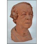 A large mid century clay / earthenware figural bust sculpture by Barbara Tribe ( 1913 - 2000 )