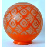 A Bohemian Art Deco globe lamp shade wit