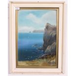 An early 20th century framed and glazed water colour titled ' Old Lizard Head Cornwall ' signed to