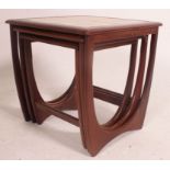 A 1970's G-Plan Kelso teak and tile top nest of tables.