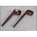 A near pair of vintage Dunhill ( white spot ) Root Briar pipes,