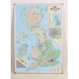 A contemporary framed map of the British Isles & Ireland. Measures: 119cm x 82cm.