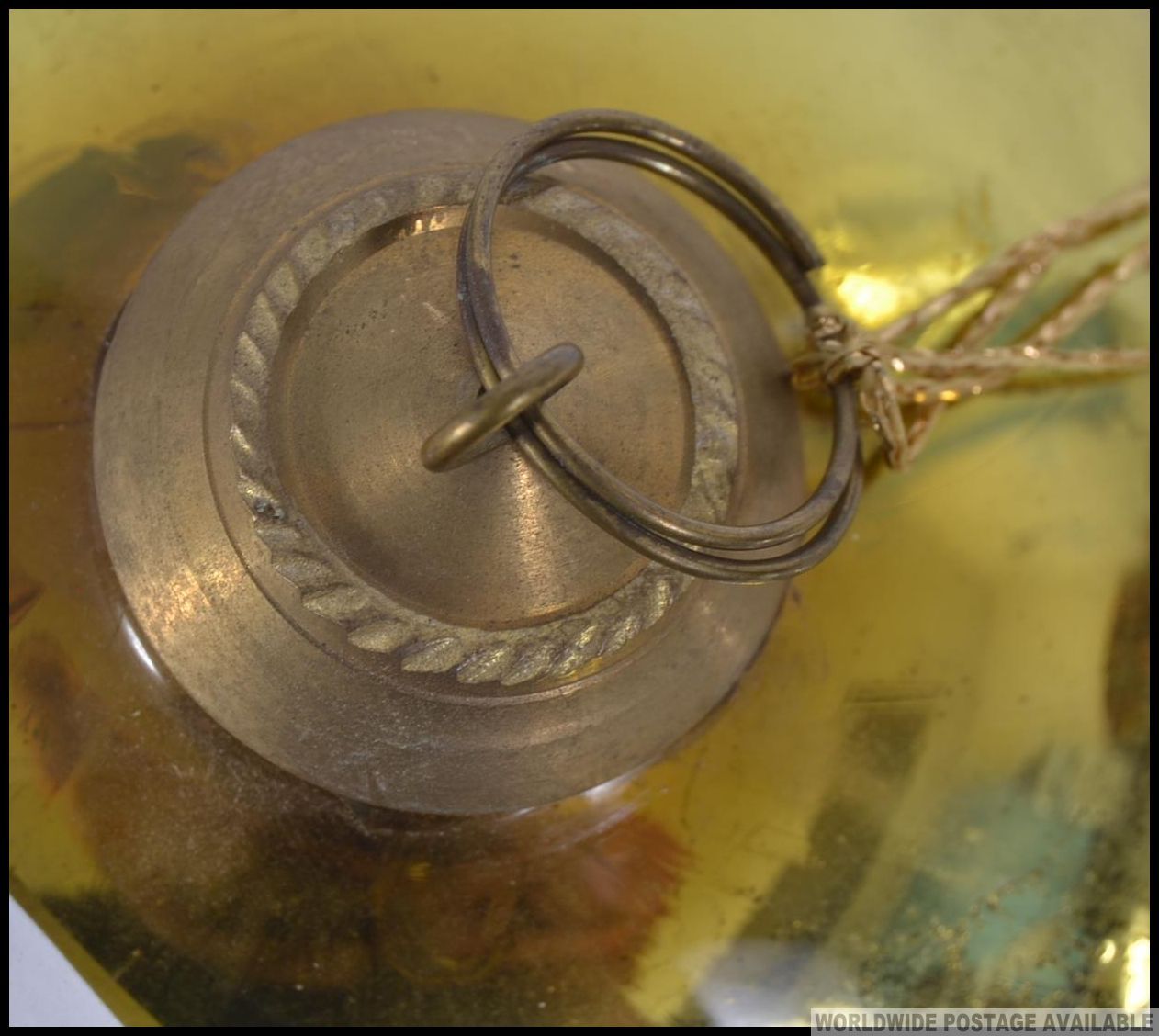 2 vintage 20th century coloured glass witch balls to include a large gold example and a smaller - Image 2 of 3