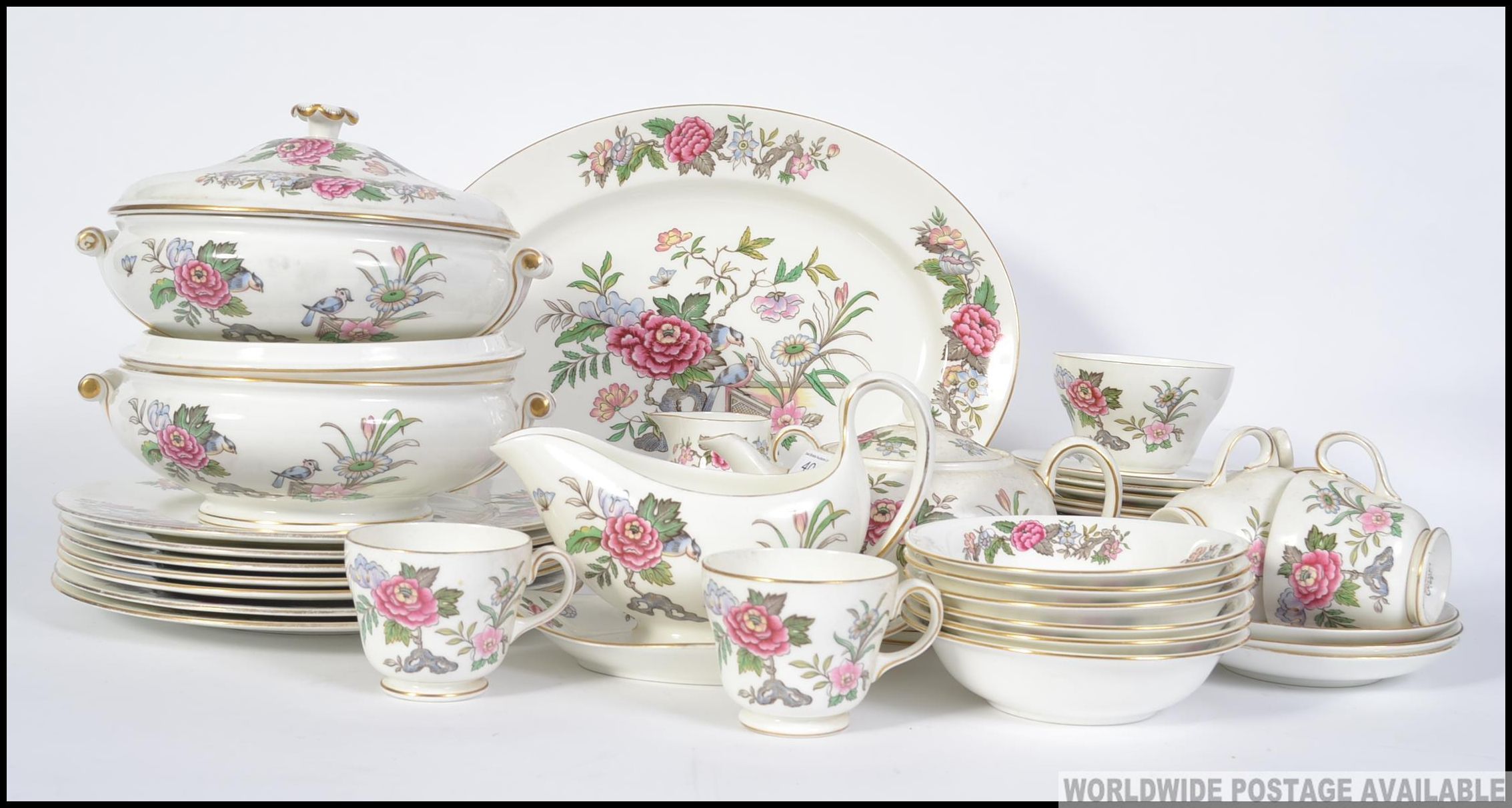 A Wedgwood Cathay pattern part dinner / tea service comprising cups, saucers, plates, tureens etc.