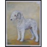 Suzanne Allon 1974. An oil on canvas painting study of a Terrier dog entitled Kim.