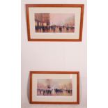 A pair of framed limited edition & our prints after artist R Gilronan / entitled Autumn in Paris