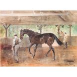 John Beer (circa 1860-circa 1930) ' Common at Childwickbury ' A framed and glazed watercolour