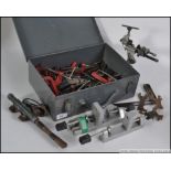 A collection of vintage tools etc to include clamps, whittling tools, taps,
