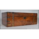 A good quality walnut 19th century Victorian writing slope having gilt tooled writing surface with