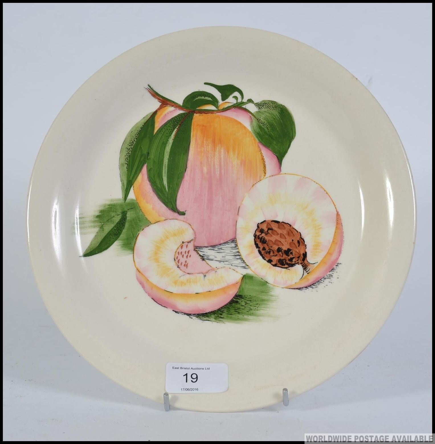 A hand painted Sunkissed Royal Staffordshire Dinnerware plate by Clarice Cliff, - Image 4 of 4