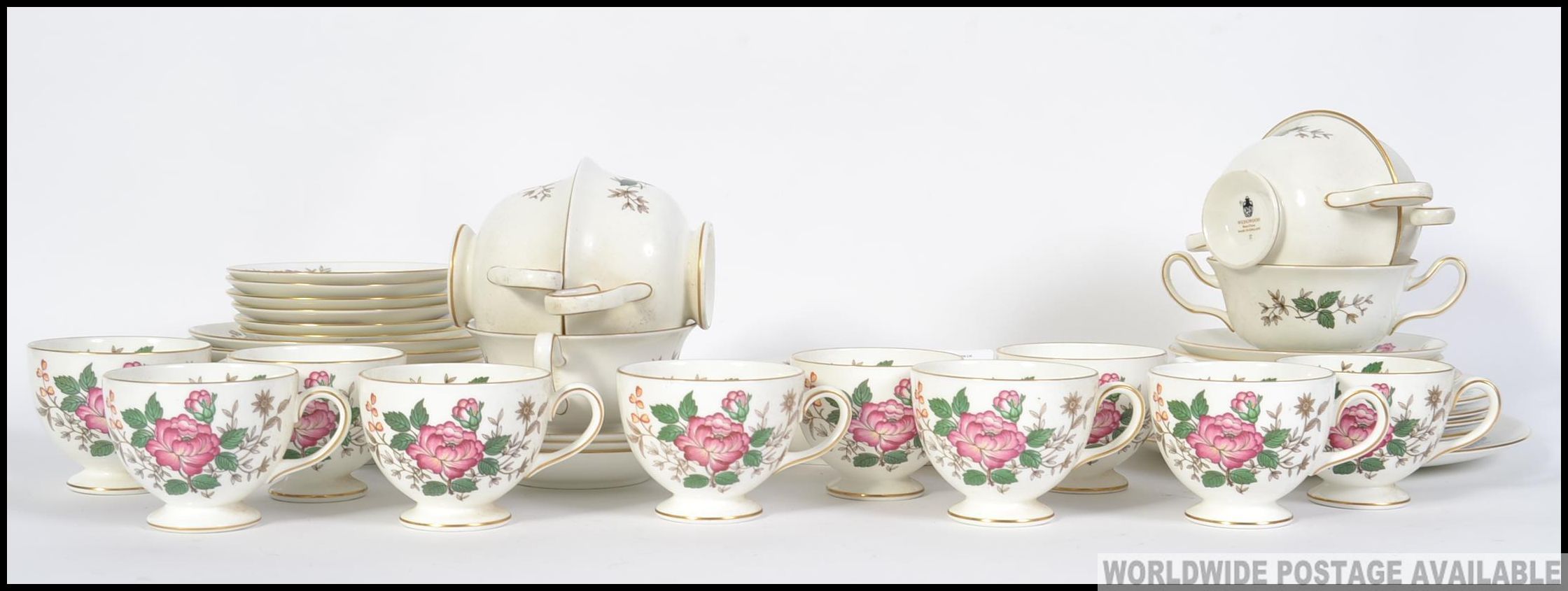 A Wedgwood Charnwood pattern part dinner / tea service comprising cups, saucers, plates,