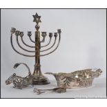 A collection of silver and plated items to include a Sterling bon bon dish,