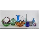 A collection of retro studio glass to in clude vases, bowls, Mdina etc please see images.