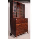 A Georgian mahogany secretaire / bureau bookcase having fall front and pull out appointed desk