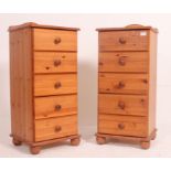 A pair of good pine pedestal chest of drawers,