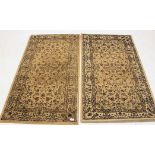 2 20th century silk and wool Chinese floor rugs,