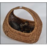 Wicker basket of opera glasses from various eras including bone / ivory ? , mother of pearl ,