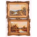 Jennings; 20th century; A pair of framed oil on board paintings of country scenes.